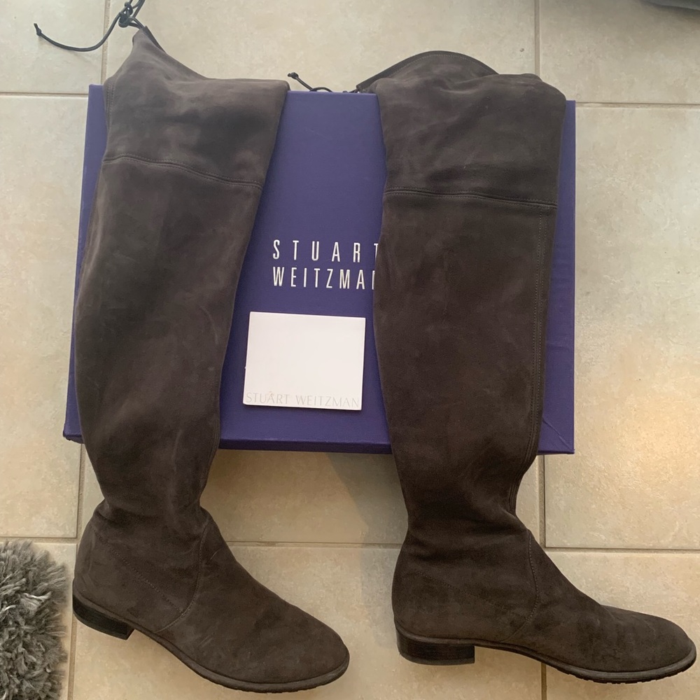 Slate gray Stuart weitzman lowland boots